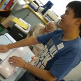 Member learning to use office facility