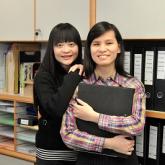 a sighted and a visually impaired person