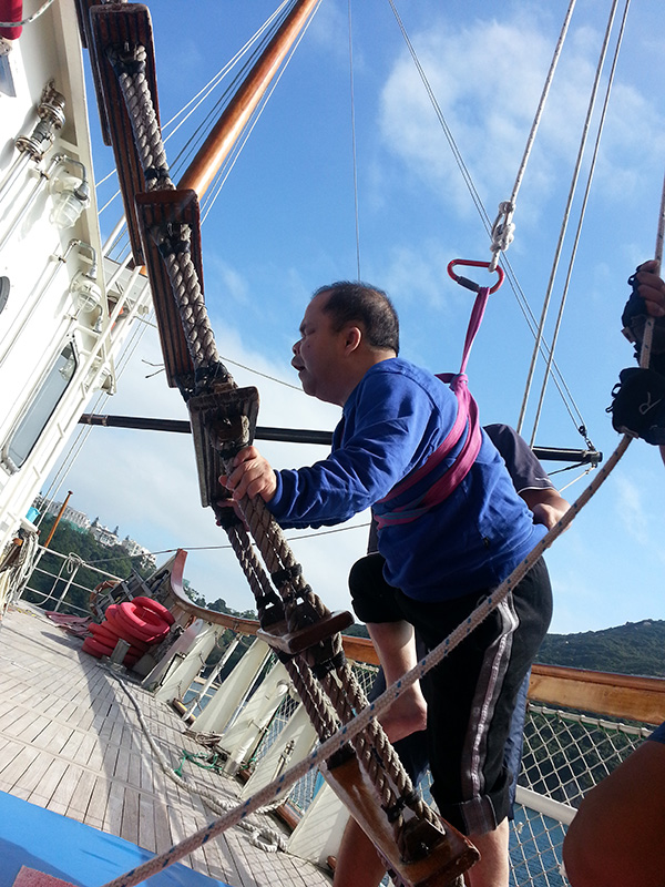 Ship adventure: climbing ship rigging